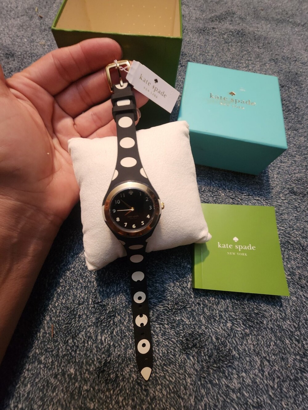 kate spade Black Polka Dot Silicone Strap Watch